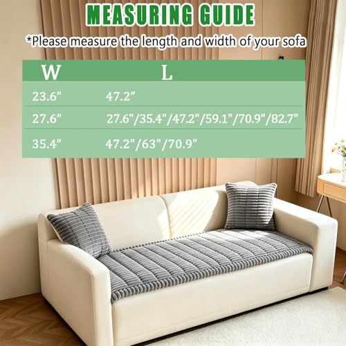 Sectional Sofa Cover for Dogs - Light Gray, 27.6x70.9in, Machine Washable & Non-Slip