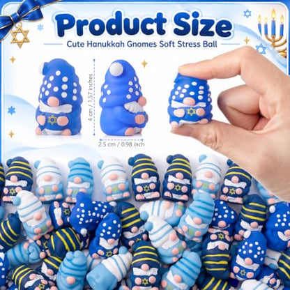 Hanukkah Gnome Stress Relief Balls Set - 20 Pack Blue & White Star of David