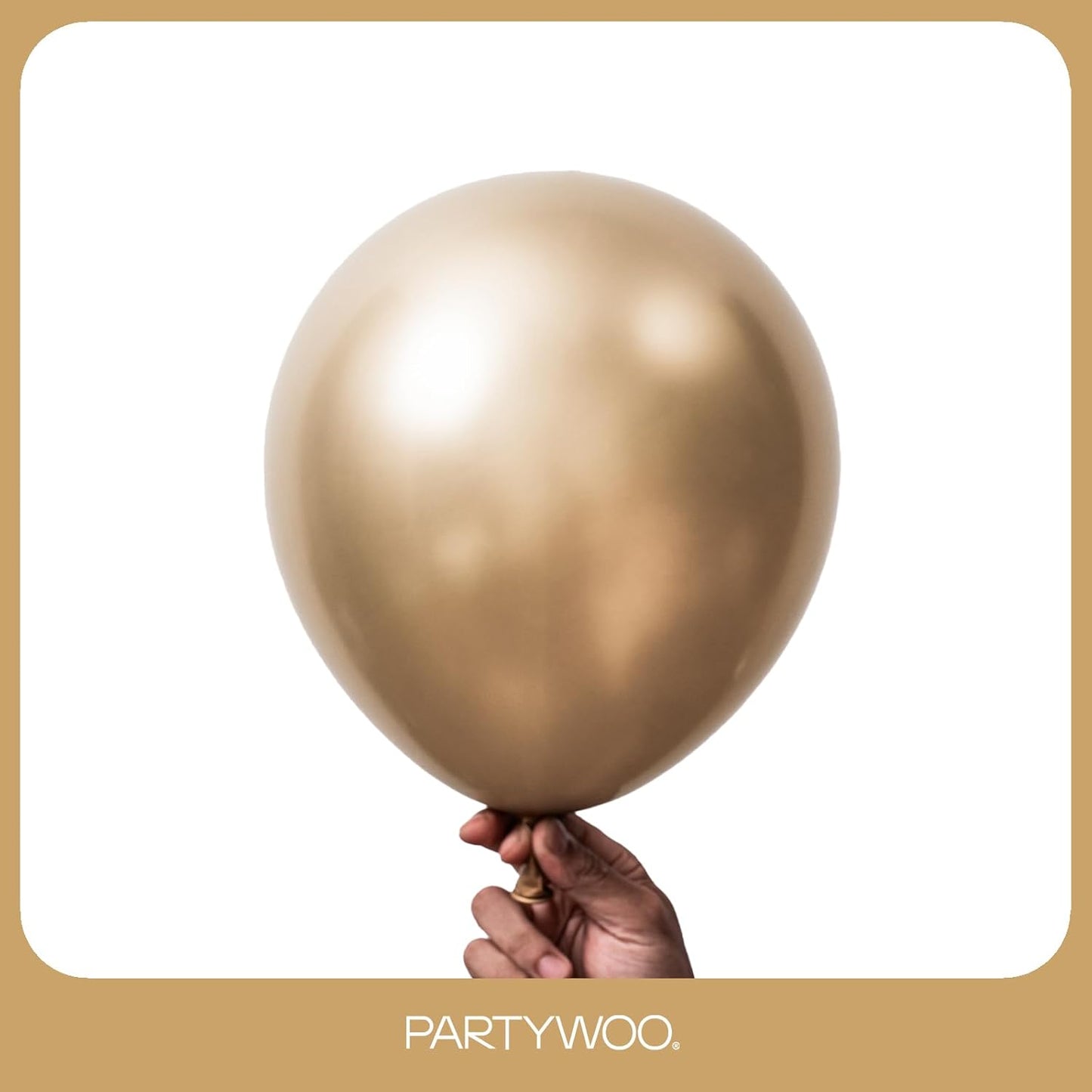 PartyWoo Metallic Gold Balloons - 145-Piece Chrome Balloon Arch Kit for Birthday & Wedding Decor | 5-18 Inch Sizes