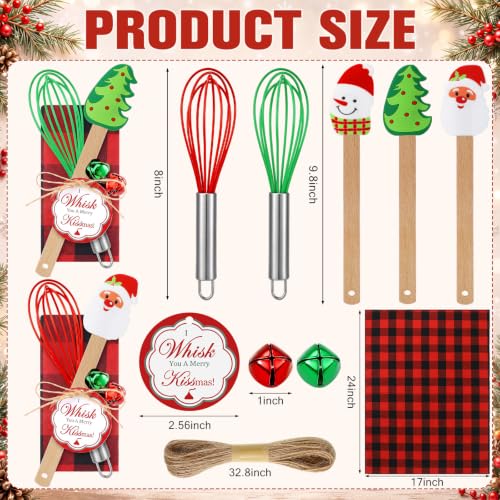 Christmas Spatula Baking Gift Set - Red Green Wood Handles, 18pcs