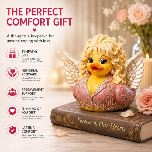 Dolly Duck Figurine - Country Chic Memorial Duck for Music Lovers - Variation #01