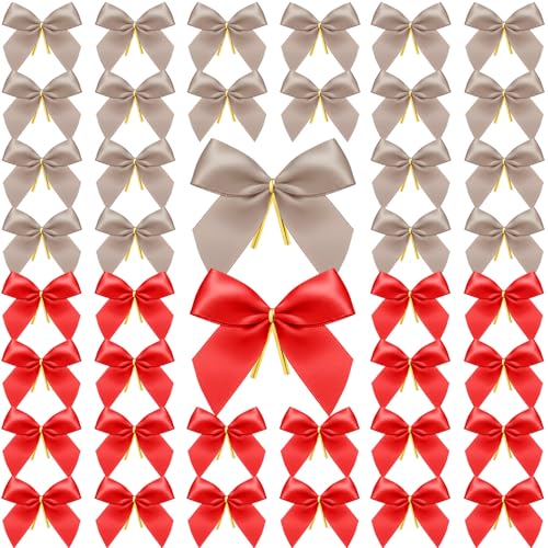 48 Pcs Christmas Ribbon Bows for Gift Wrap & Holiday Decor