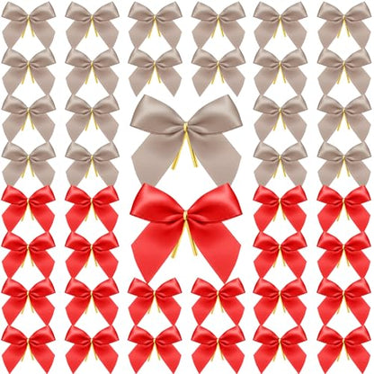 48 Pcs Christmas Ribbon Bows for Gift Wrap & Holiday Decor