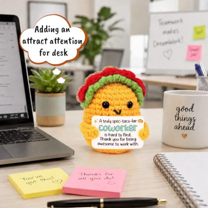 Coworker Appreciation Gift Crochet Taco with Thank You Card - Variation of THIS Listing