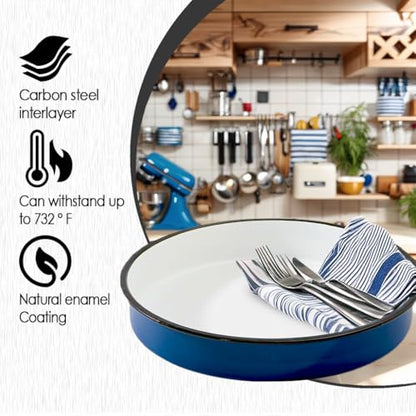 12 Inch Enamel Roasting Pan for Oven, Stovetop & Dishwasher Safe