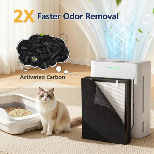 Pet Air Purifier Filter Replacement for uahpet Slim & Mate | HEPA Carbon Set