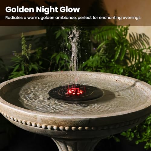 Outdoor Water Fountain with Solar Pump and LED Light - Garden Decor, Weather-Resistant