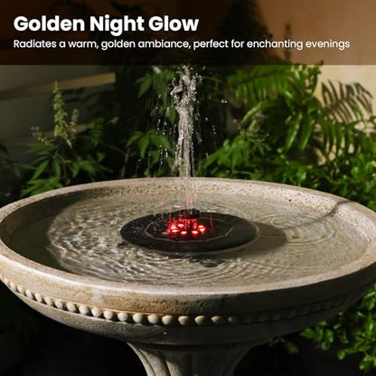 Outdoor Water Fountain with Solar Pump and LED Light - Garden Decor, Weather-Resistant