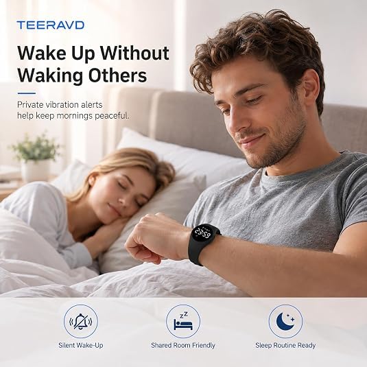 Alarm Clock for Heavy Sleepers with Vibrating Wristband Silent Wake Up Watch - Fitness Tracker & Sleep Monitor - Variation 1