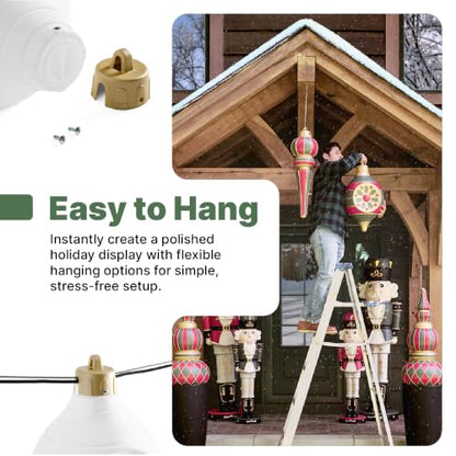 Large Outdoor Christmas Ornaments Set - Paintable, Weather-Resistant Holiday Decorations