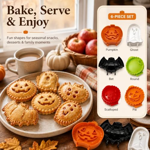 Halloween Mini Hand Pie Mold Set B - Fall Themed Baking Supplies, Reusable Plastic