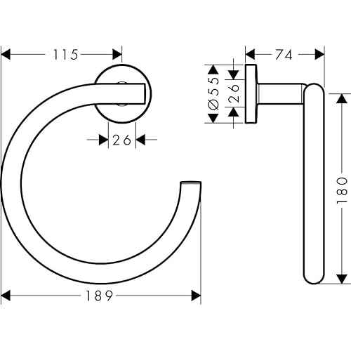 hansgrohe Towel_Ring 7-inch Towel_Ring in Chrome, 41724000