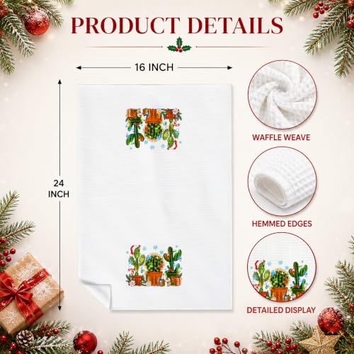 Winter Christmas Cactus Kitchen Towels 16x24 Inch - Sd-4
