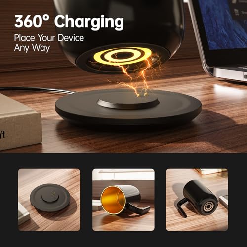 FEPPO Coffee Mug Warmer 16oz Heated Cup with Titanium Coating - Black