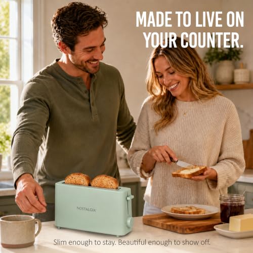 Sage Nostalgia Slim 2-Slice Toaster with Wide Slot & Adjustable Browning Dial