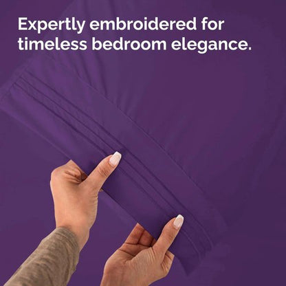 King Pillow Cases Set of 4 - Ultra Soft Hotel Quality Pillowcase Covers - Comfy, Cozy & Wrinkle Free - Shrinkage, Stain and Fade Resistant - Machine Washable Pillow Protectors - 4 Piece Set - Purple