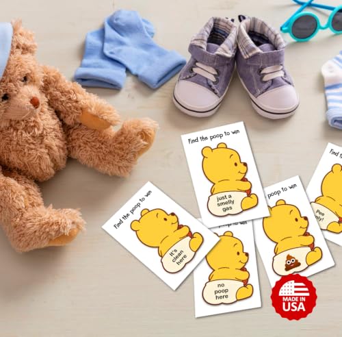 Baby Winnie Find the Poop Scratch-Off Game Set of 40 for Baby Shower - Fun Ice Breaker Activity