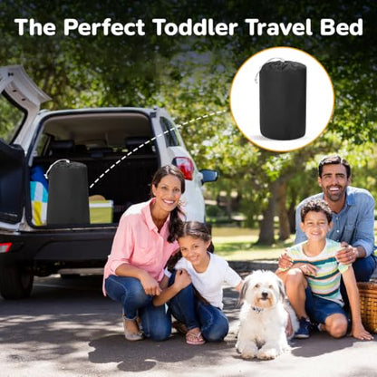 Inflatable Toddler Travel Bed 53 Inch Portable Air Mattress with Safety Rails