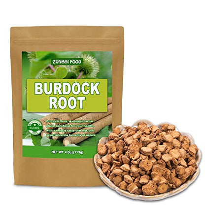 Premium Natural Burdock Root, Dried Burdock Root, Cut & Sifted, 4.0oz(113g), No Gmo, Caffeine Free