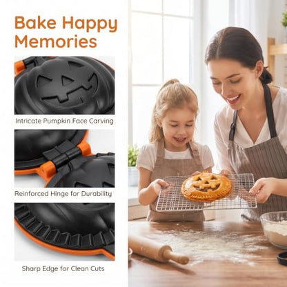 Halloween Spooky Mini Pie Mold Set with 10 Shapes - Ghost, Pumpkin, Skull & More - Reusable Baking Tool - Variation of THIS listing #I