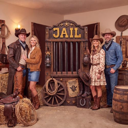 Life Size Jail Theme Cardboard Cutout Standee for Western Party Decor