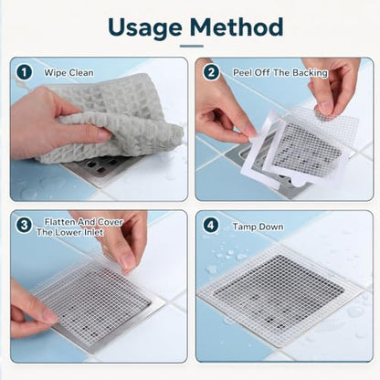 30 Pack Disposable Shower Drain Hair Catchers - 4 Inch Mesh Drain Covers