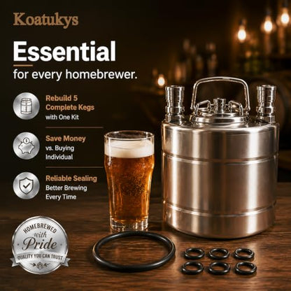 35 PCS Keg O-Ring Replacement Kit for Cornelius Corny Kegs - Universal Fit