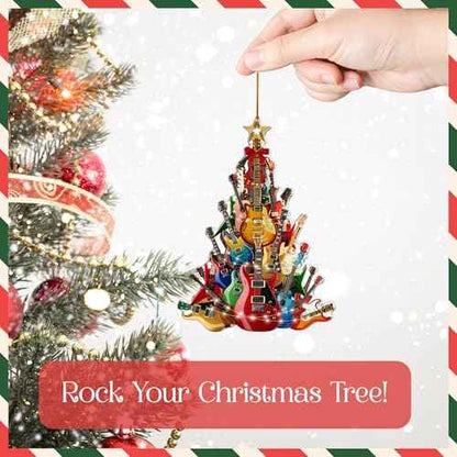 Guitar Christmas Tree Ornament ? Rockin¡¯ Acrylic Tree Decoration, Music Ornaments for Christmas, Musical Instrument Ornament, Funny Gift for Guitar Player, Music Enthusiasts, Teacher Keepsake