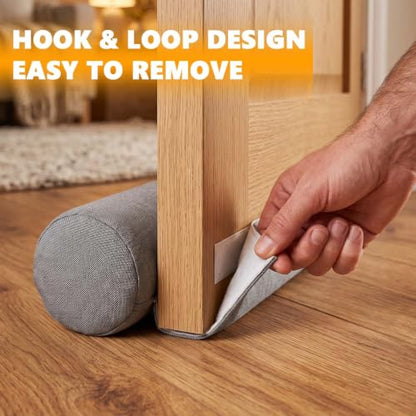 36-Inch Door Draft Stopper with Hook and Loop Straps - Sound Insulation & Energy Saving