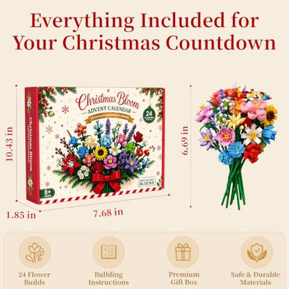 Funewest Flower Bouquet Advent Calendar 2026 with Micro Blocks - Bouquet Building Set