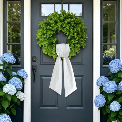 White Wreath Sash for Front Door DIY Embroidery Decorative Accessory