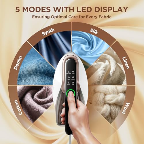 1500W Garment Steamer Iron with Turbo Steam & Self-Cleaning