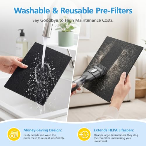 4 Pack KJ03 Air Purifier Replacement Filters for Dhyala KJ03
