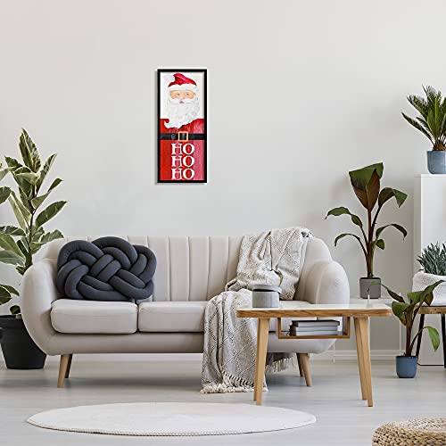 Santa Claus Rustic Red Suit Wall Art - Framed Giclee Christmas Decor - 10x24 Inches - Black Frame - Made in USA - Variation: Midnight Black & Box Frame