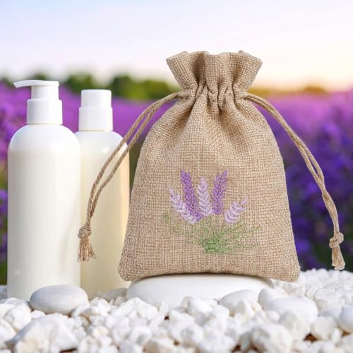 10 Pack Linen Sachet Bags for Lavender Storage - Eco-Friendly & Durable