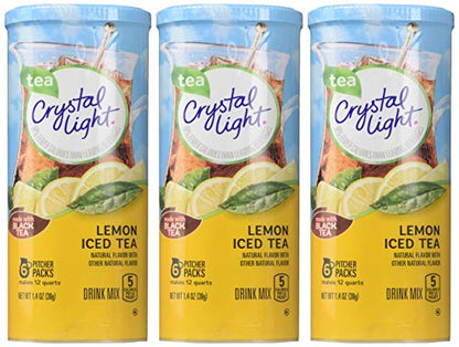 Crystal Light Lemon Iced Tea Drink Mix, 12-Quart Canister (Pack of 3)