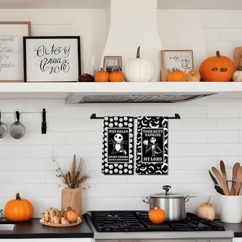 Cheroloven Halloween Poop Bathroom Hand Towels 2 Pack - Nightmare Christmas Kitchen Decor