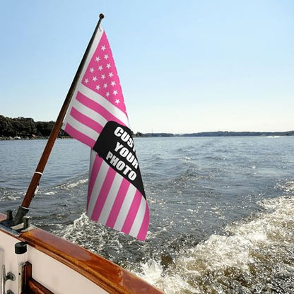 Pink Custom American Flag Banner - 2x3, 3x5, 4x6, 5x8 FT Personalizable