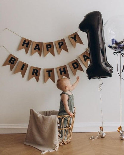 Black Number 12 Balloon - 40 Inch Giant Foil Balloon for 12th Birthday Party Decorations