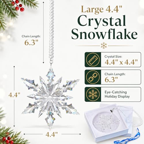 Large Crystal Snowflake Christmas Ornament Hanging Decor