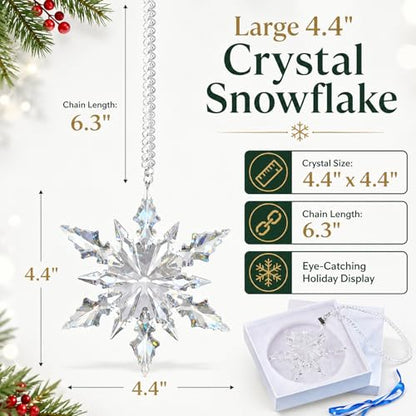 Large Crystal Snowflake Christmas Ornament Hanging Decor