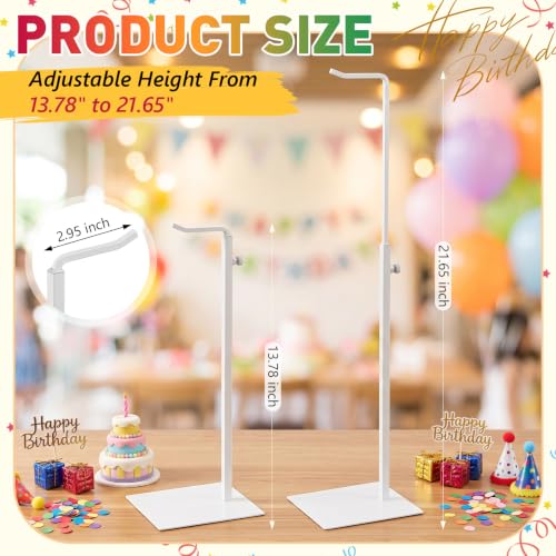 Adjustable Tabletop Banner Stand & Purse Holder Set - White, 14-21.6 Inch
