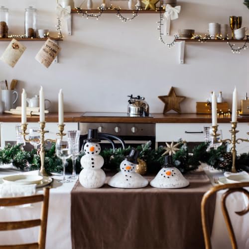 Christmas Snowman Figurines Set - Melting Glass Holiday Decor