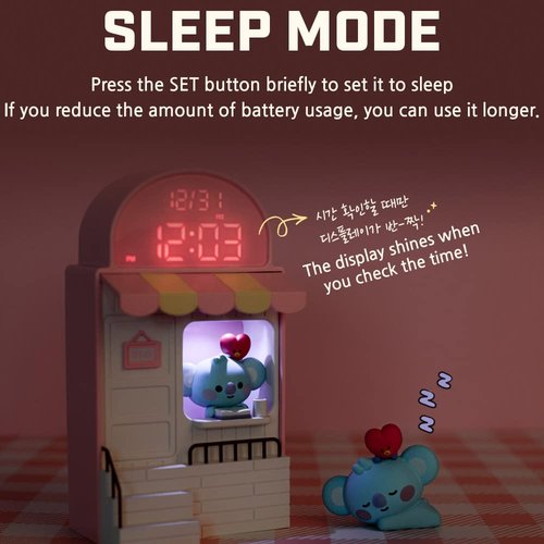 BT21 Cafe Digital Led Desk Clock (KOYA)