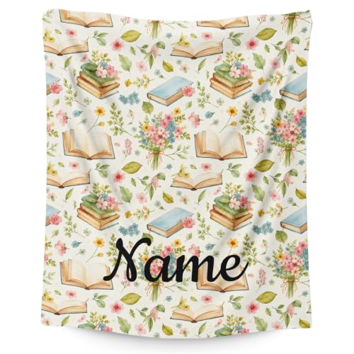 Personalized Girls Book Blanket - Green, Custom Kid Throw for Reading & Comfort