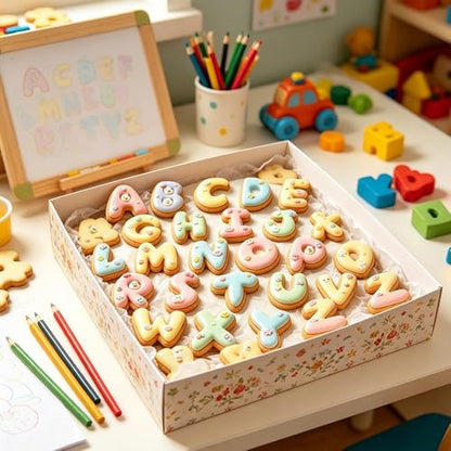 Round Letter Cookie Cutters Set - 2 Inch Stainless Steel Alphabet Shapes - Large 26 Pcs - Perfect for Baking, Fondant, Biscuits, and Holiday Cookies
