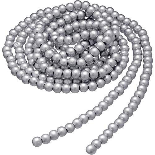12 Feet Wooden Bead Garland for Christmas Tree Decor - Silver Gray