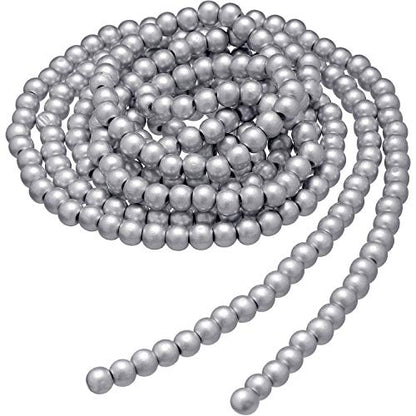 12 Feet Wooden Bead Garland for Christmas Tree Decor - Silver Gray