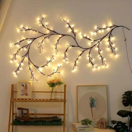 Willow Vine Lights Blossom Tree Branch String Lights USB Operated for Holiday & Indoor Decor - Plain Bare Lamp Variant