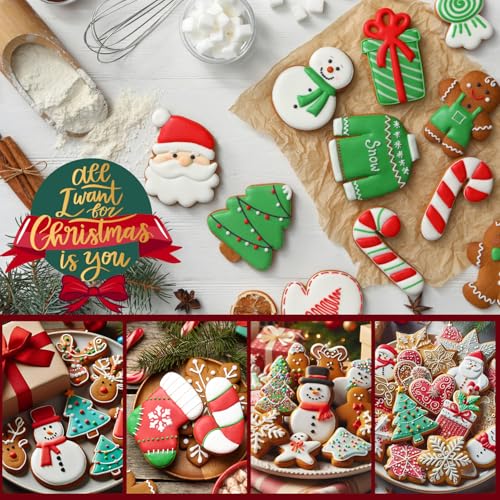 Christmas Cookie Cutters Set - 11 Stainless Steel Shapes Including Snowflake, Snowman, Bell & More | Holiday Baking Supplies